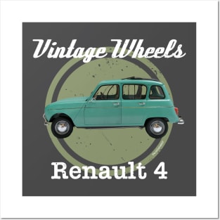 Vintage Wheels - Renault 4 Posters and Art